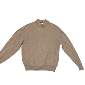 Woolmark Morgano Wool Made In Italy Women's Tan Turtleneck Sweater Size Medium